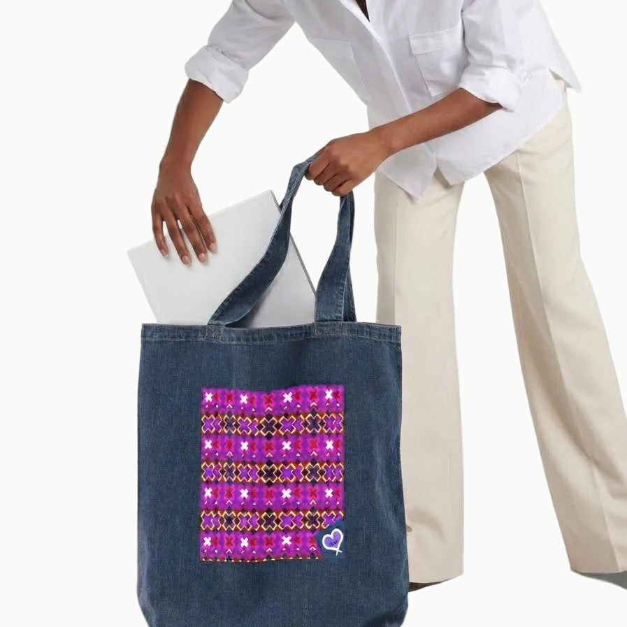 Denim Day Tote – Fuchsia Vibes