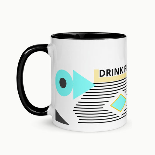 Graphic Lines Mug with Color Inside