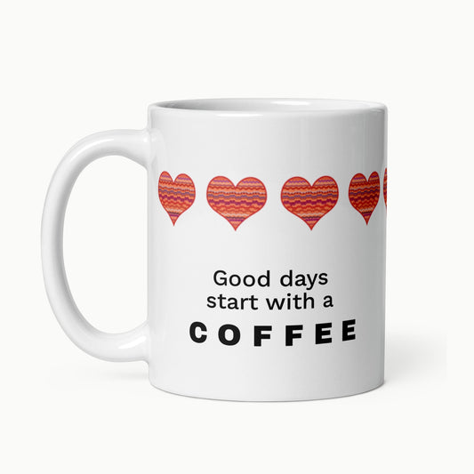Heart White glossy mug