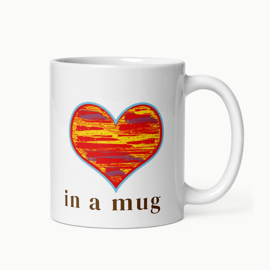 Heart White glossy mug