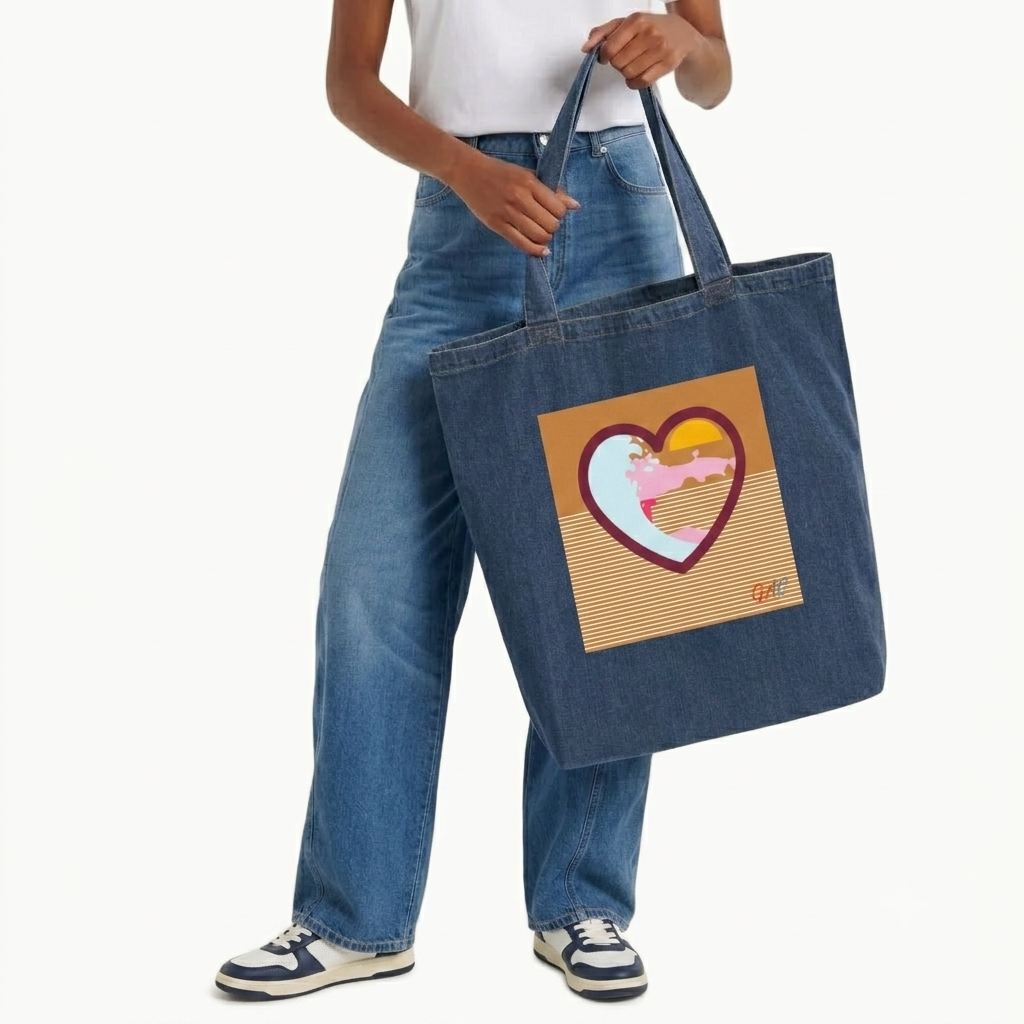 Denim Day Tote – Retro Wave Heart Edition