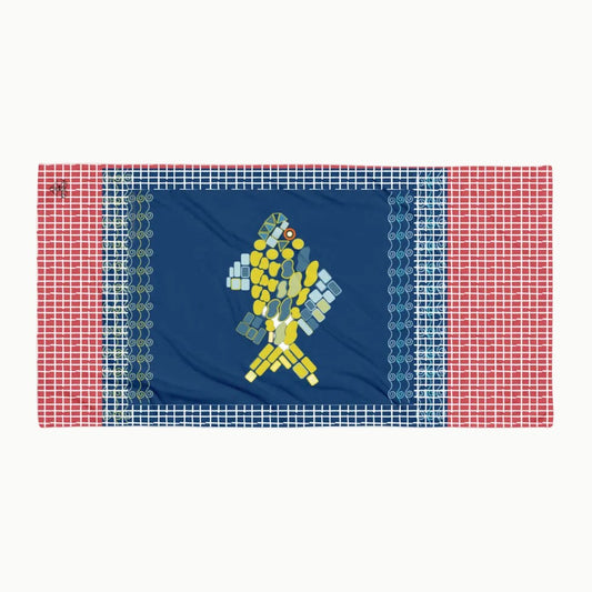 Mosaic Fish Beach Towel in Red — GAC Summer
