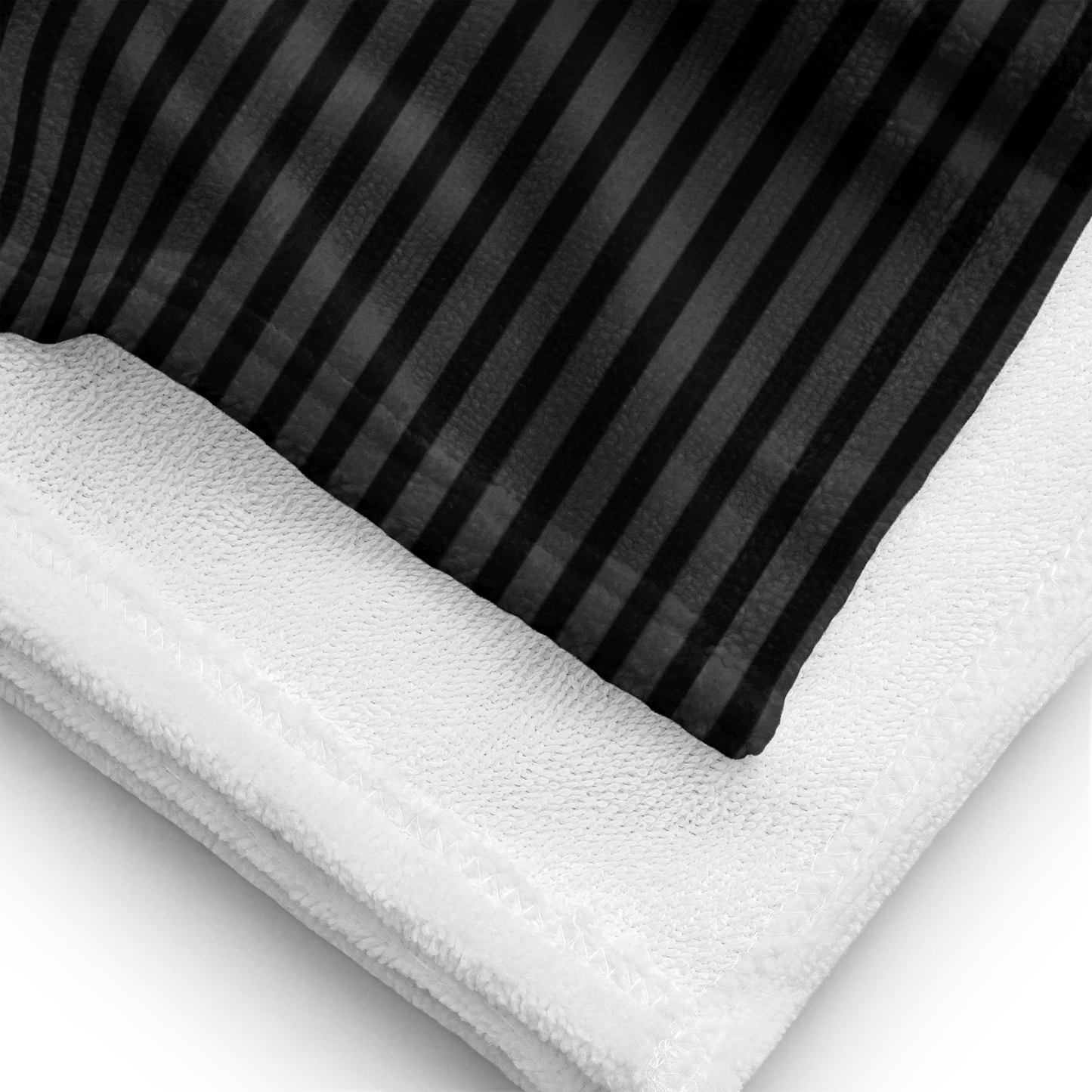 Yellow Eye Striped Beach Towel – Black & White Modern Coastal Towel