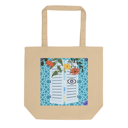Mediterranean Window Organic Cotton Tote Bag