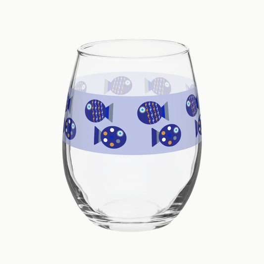Fish School Stemless Wine Glass — GAC Home