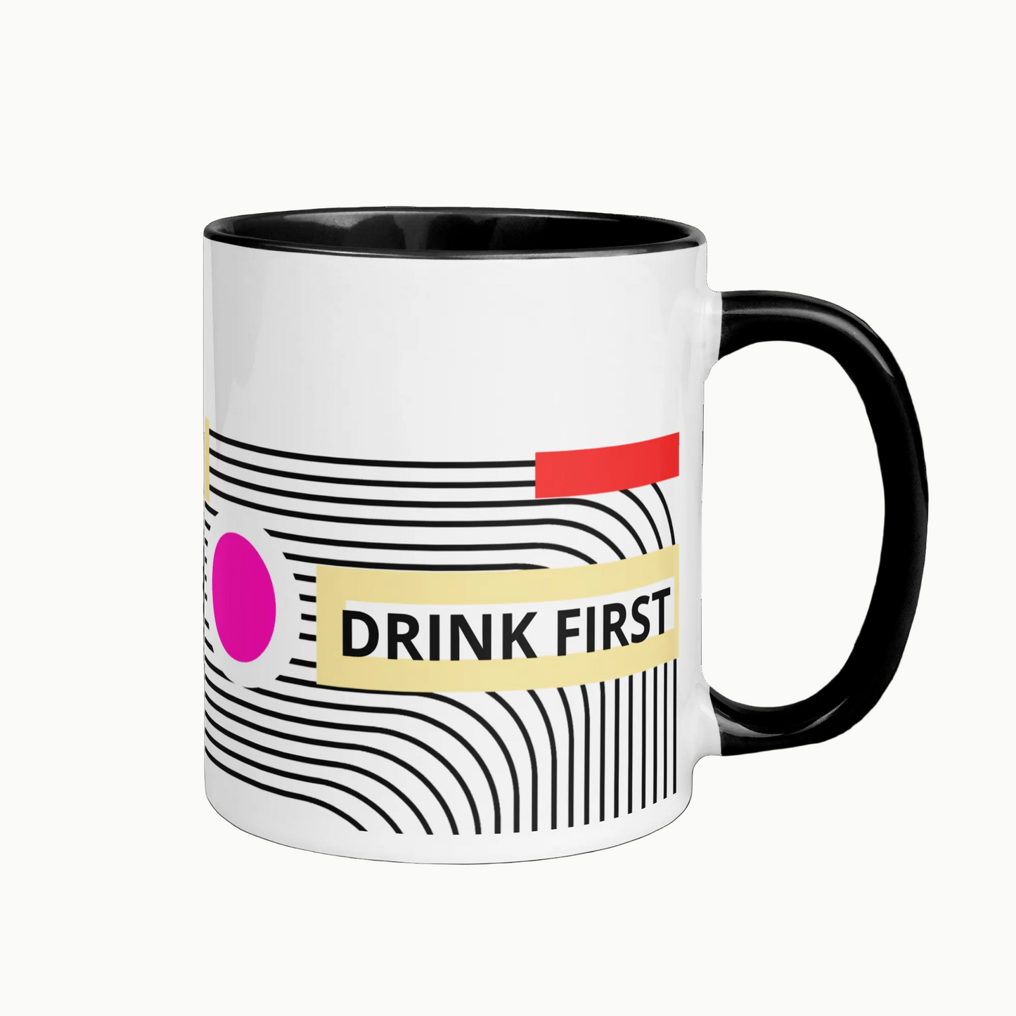 Graphic Lines Mug with Color Inside