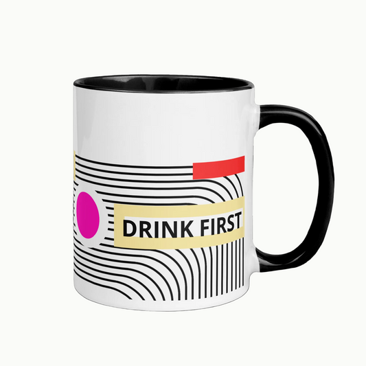 Graphic Lines Mug with Color Inside