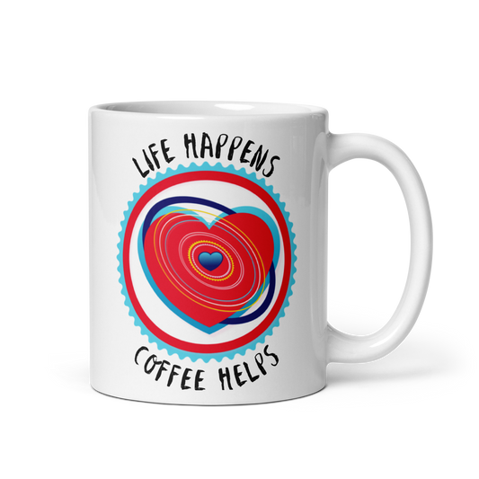 Heart White glossy mug