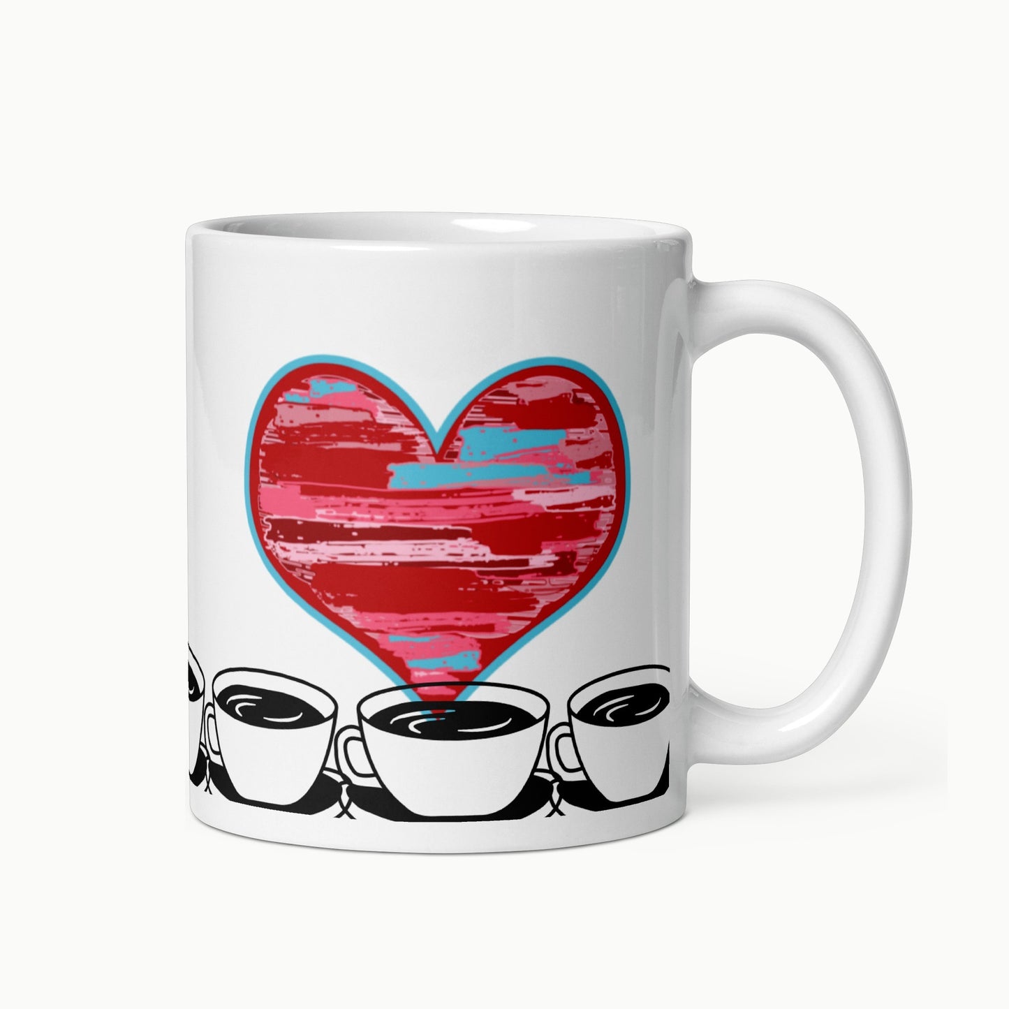 Heart White glossy mug