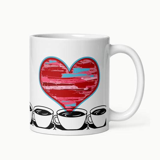 Heart White glossy mug