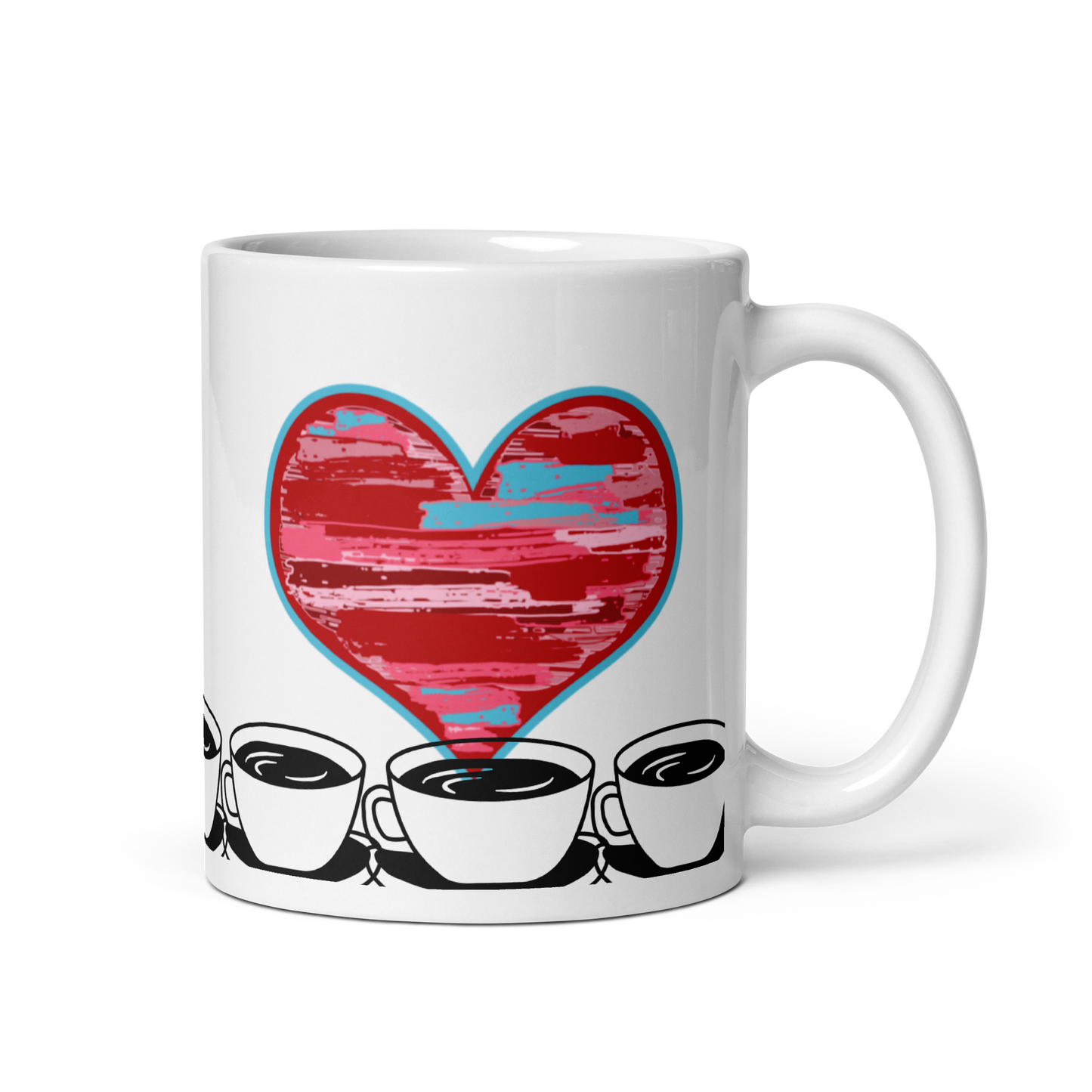 Heart White glossy mug