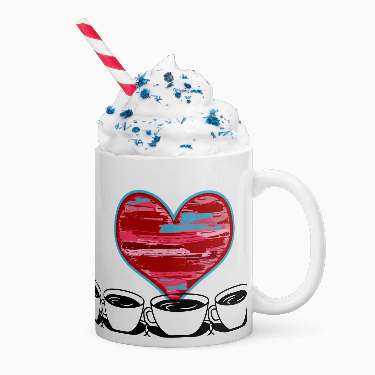 Heart White glossy mug