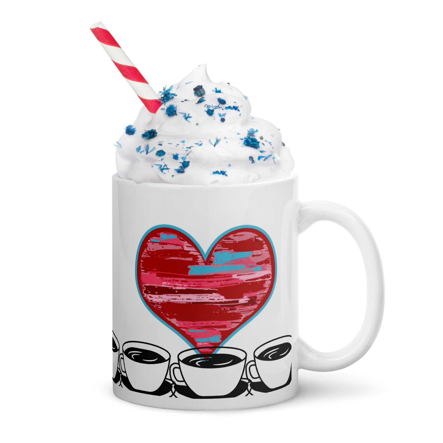 Heart White glossy mug