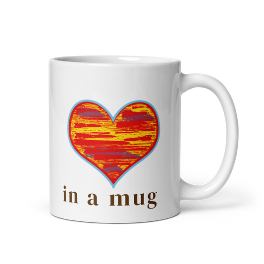 Heart White glossy mug