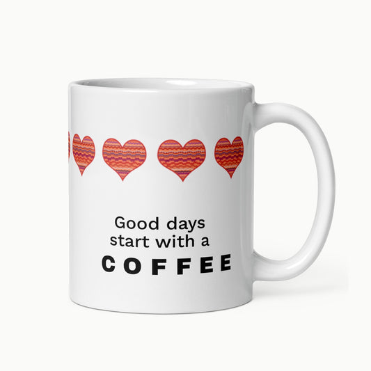 Heart White glossy mug