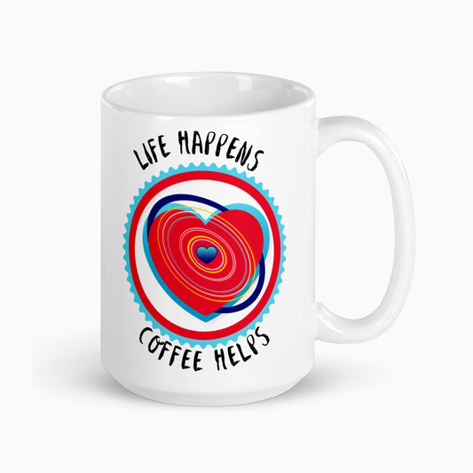 Heart White glossy mug